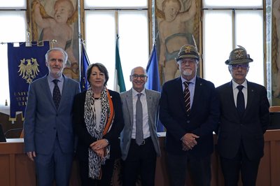 Da sinistra: Marcellino Gaudenzi, Cristiana Compagno, Roberto Pinton, Sebastiano Favero, Dante Soravito de Franceschi