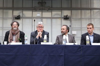 Da sinistra Andrea Tabarroni, Alberto De Toni, Alberto Policriti, Giovanni Battista Buzzi