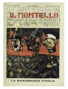 Mario Sironi, La sarabanda finale, copertina de âIl Montelloâ, n. 3, 15 ottobre 1918