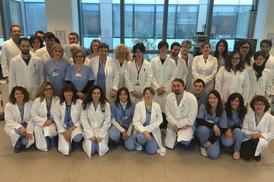 Il gruppo del laboratorio di Anatomia patologica impegnato nella ricerca e nella clinica
