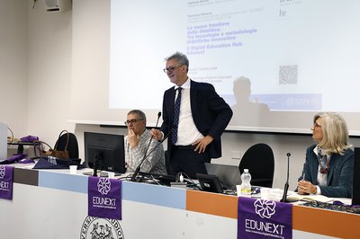 Da sinistra Tommaso Minerva, Angelo Montanari e Raffaella Bombi