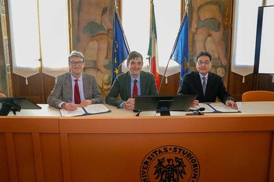 Da sinistra Alessandro Gasparetto, Giorgio Alberti, Tatsuro Morita