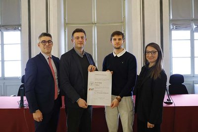 Da sinistra Alessandro Peron, Marco Sortino, Davide Urli, Anna Zuccolotto