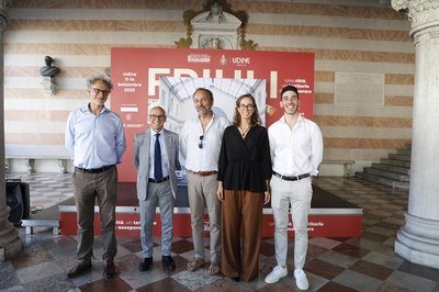 Da sinistra Angelo Montanari, Roberto Pinton, Alberto Policriti, Maddalena Feltrin, Francesco Decataldo