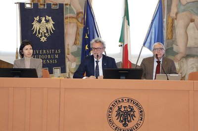 Da sinistra Camilla Benedetti, Angelo Montanari, Gianfranco Marconi