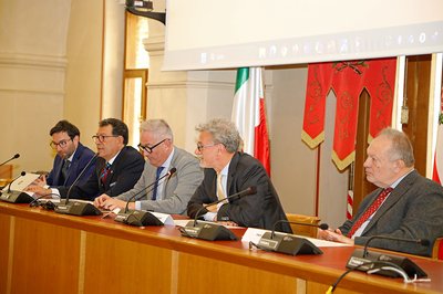 Da sinistra Francesco Raggiotto, Pietro Tropeano, Alessandro Basso, Angelo Montanari, Stefano Miani