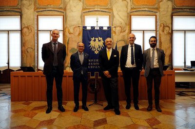 Da sinistra, Guido Nassimbeni, Roberto Pinton, Gianpietro Benedetti, Marco Sartor, Marco De Gasperis
