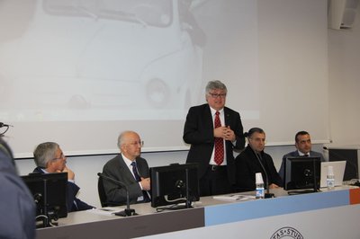Da sinistra Pietro Fontanini, Lionello D'Agostini, Alberto Felice De Toni, Domenico Marino, Massimo Capulli