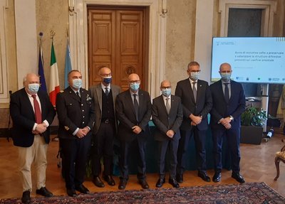 Da sinistra, Roberto Cassanelli, Giancarlo Gambardella, Franco Milan, Sebastiano Callari, Roberto Pinton, Roberto Di Lenarda, Alessio Casci