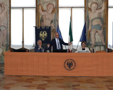 Da sinistra Agostino Dovier, Roberto Pinton, Laura Rizzi