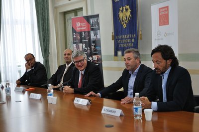 Da sinistra Andrea Giacomelli, Marco Sartor, Arrigo Bonutto, Alberto Felice De Toni, Giovanni Cadamuro