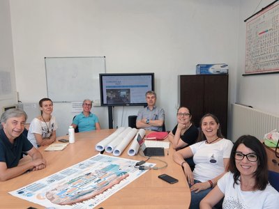 Il gruppo di ricerca del progetto: da sinistra, Marco Iob, Anna Brusarosco, Eleonora Aneggi, Daniele Goi, Giada Rossi, Barbara Venuti, Denise Pelini
