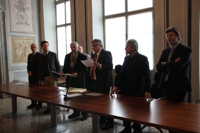 Da sinistra Piero Pinamonti, Andrea Schaerf, Gianpietro Benedetti, Alberto Felice De Toni, Roberto Rinaldo, Marco Sortino