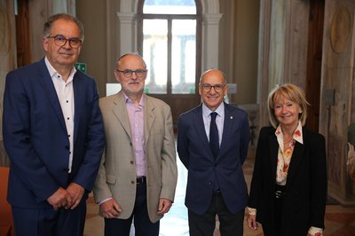 Da sinistra Lucio Barbiero, Alberto Beinat, Roberto Pinton, Anna Maria Zilli