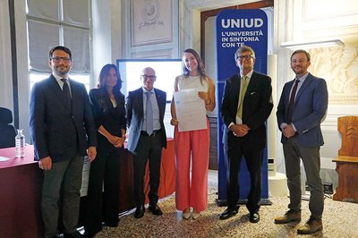 Da sinistra, Lorenzo Bosetti, Angelica Giancola, Roberto Pinton, Cecilia Giacomazzi, Alessandro Cavarape, Enrico Rejc