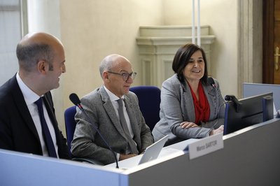 Da sinistra Marco Sartor, Roberto Pinton, Maria Raffaella Caprioglio