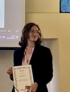 Giulia Trapa alla cerimonia di premiazione