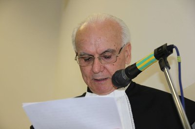 Angelo Vianello durante la laudatio