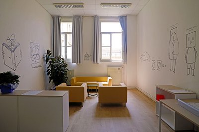 Particolare della Quiet room di Palazzo Antonini