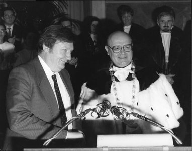 Nel 1985 con Carlo Rubbia, primo laureato honoris causa dell'Ateneo friulano