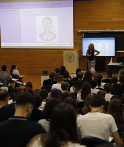 Una fase della lezione di Alessandra Corazza
