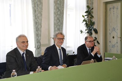 Da sinistra Agostino Dovier, Angelo Montanari, Massimo Sponza