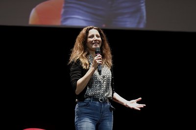Barbara Gallavotti all'inaugurazione di Collega-menti