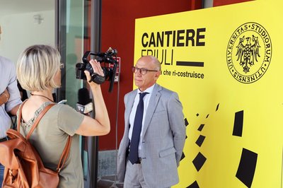 Cantiere Friuli, il rettore Pinton durante un'intervista