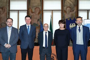 Da sinistra, William Cisilino, Gabriele Zanello, Roberto Pinton, Alessia Rosolen, Eros Cisilino