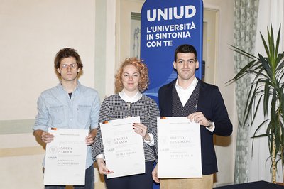 Da sinistra Andrea Narder, Daniela Glaneo, Matteo Brandalise