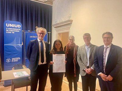 Da sinistra Angelo Montanari, Elena Defend, Flaminia Mondelardo, Giuseppe Mondelardo, Bruno Carraro