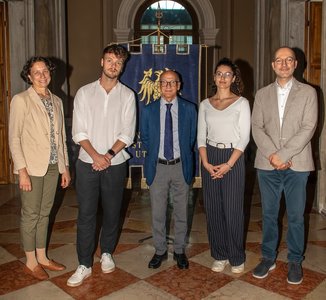 Da sinistra Anna Frangipane, Tommaso Dorbolò, Roberto Pinton, Petra Monaco, Nicola Baldo