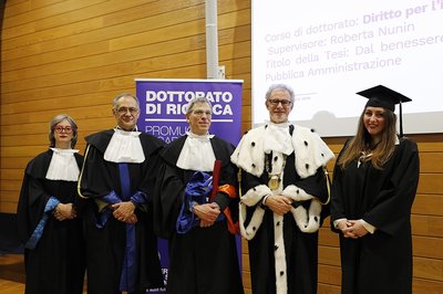 Da sinistra Anna Zilli, Gabriele De Anna, Francesco Pitassio, Angelo Montanari, Costanza Ziani