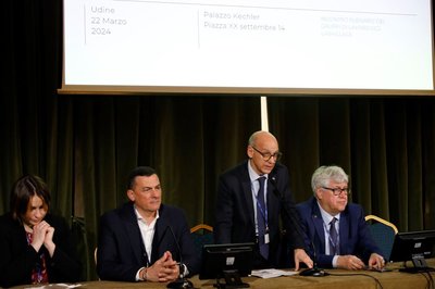 Da sinistra, Cancellier, Candotti, Pinton e De Toni