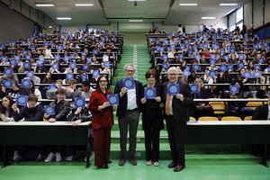 Da sinistra Elisabetta Scarton, Angelo Montanari, Alessia Rosolen, Alberto Felice De Toni