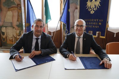 Da sinistra, il presidente della FIV Francesco Ettorre e il rettore Roberto Pinton