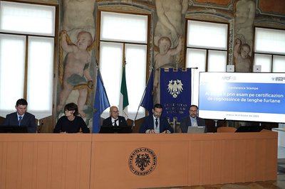 Da sinistra Gabriele Zanello, Alessia Rosolen, Roberto Pinton, Eros Cisilino, William Cisilino