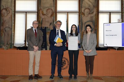 Da sinistra Gianfranco Marconi, Angelo Montanari, Alice Goi, Camilla Benedetti