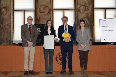 Da sinistra Gianfranco Marconi, Angelo Montanari, Sara Casagrande, Camilla Benedetti