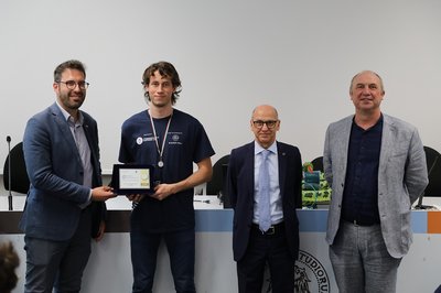 Da sinistra Giulio Planu, Daniel Fragrante (1° classificato), Roberto Pinton, Marino Miculan