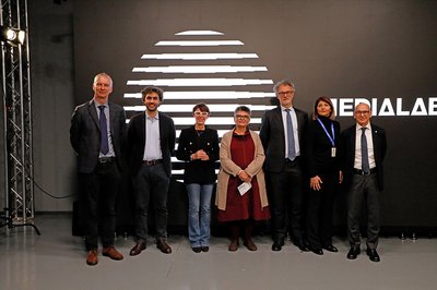 Da sinistra Guido Nassimbeni, Federico Pirone, Linda Borean, Patrizia Cacciani, Angelo Montanari, Mariapia Comand, Roberto Pinton