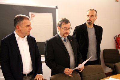 Da sinistra Lorenzo Fabbro, Enrico Peterlunger, Marco Stolfo