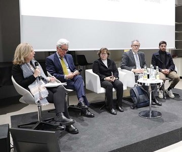 Da sinistra Maria Chiarvesio, Luca Fabbri, Donatella Cefaloni, Angelo Montanari, Giacomo Andolfato