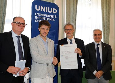 Da sinistra Massimo Sponza, Giorgio Bianchet, Angelo Montanari, Agostino Dovier