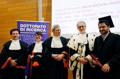 Da sinistra Simone Venturini, Linda Borean, Francesco Pitassio, Angelo Montanari, Francesco Ceretti