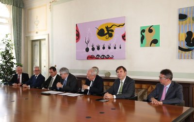 Da sinistra Antonio Pesante, Antonio Abramo, Mario Cardoni, Alberto De Toni, Eros Andronaco, Daniele Damele, Edo Tagliapietra