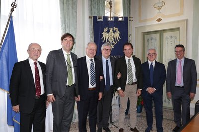 Da sinistra Antonio Pesante, Daniele Damele, Eros Andronaco, Alberto De Toni, Mario Cardoni, Antonio Abramo, Edo Tagliapietra