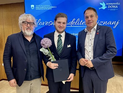 Daniele Peteani con Marco Rossitti e Matej Arčon, vice Primo ministro della Repubblica di Slovenia