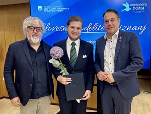 Daniele Peteani con Marco Rossitti e Matej Arčon, vice Primo ministro della Repubblica di Slovenia