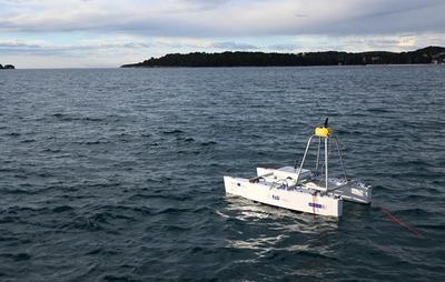 Drone marino in navigazione presso Rovigno